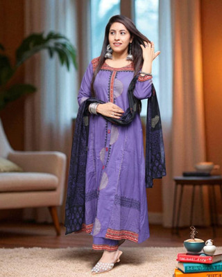 Ishi Trends Embroidered Kurta, Trouser/Pant & Dupatta Set