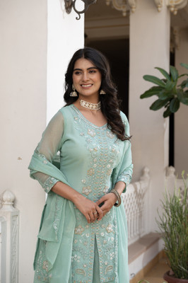 Anjani Women Kurti Palazzo Dupatta Set