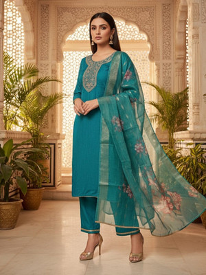 Anteclope Floral Print Kurta, Trouser/Pant & Dupatta Set