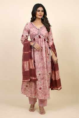 SARRAS Floral Print Kurta, Trouser/Pant & Dupatta Set