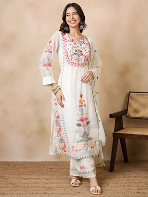 RANGTARA Embellished Kurta, Trouser/Pant & Dupatta Set