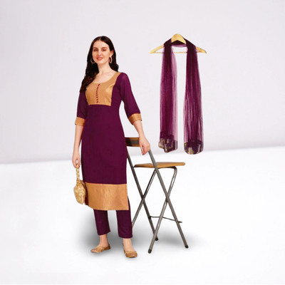 HOUSE OF COMMON Solid Kurta, Salwar & Dupatta Set