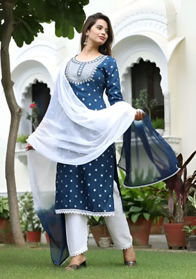 OXIT CLASS Embroidered Kurta, Trouser/Pant & Dupatta Set