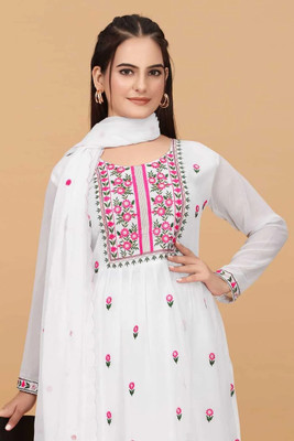 HOUSE OF COMMON Embroidered Kurta, Trouser/Pant & Dupatta Set