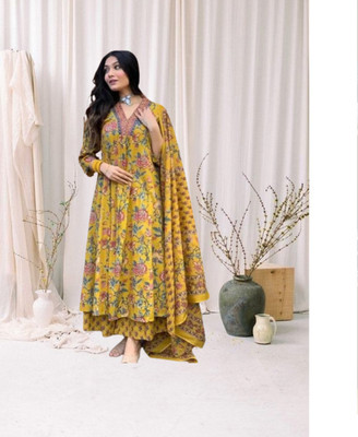 Mastvery Solid Anarkali Kurta, Bottom & Dupatta Set