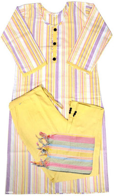 IST Striped Kurta, Trouser/Pant & Dupatta Set