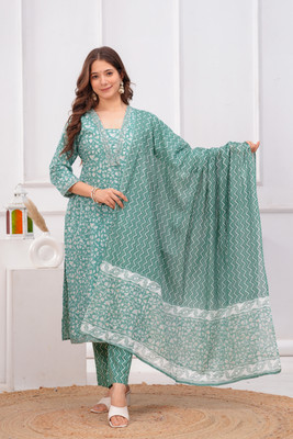 NISHA FASHION Floral Print Kurta, Trouser/Pant & Dupatta Set