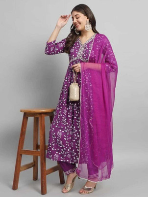 AF ASHA FABRICS Printed Kurta, Trouser/Pant & Dupatta Set