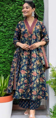 SAVYA Printed Kurta, Palazzo & Dupatta Set