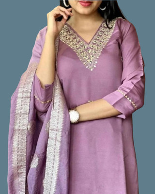 FARHATFASHION Embroidered Kurta, Trouser/Pant & Dupatta Set