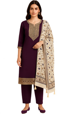 Glowup hub Embroidered Kurta, Trouser/Pant & Dupatta Set