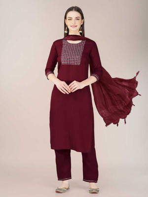 SoshrepCreation Embroidered Kurta, Trouser/Pant & Dupatta Set