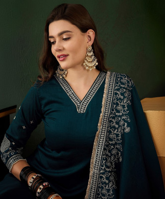 Kvsfab Embroidered Kurta, Trouser/Pant & Dupatta Set