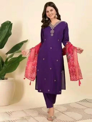 Radhesam fashion Embroidered Anarkali Kurta, Bottom & Dupatta Set