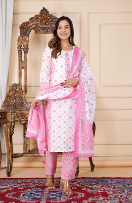 FABFOZY Printed Kurta, Trouser/Pant & Dupatta Set