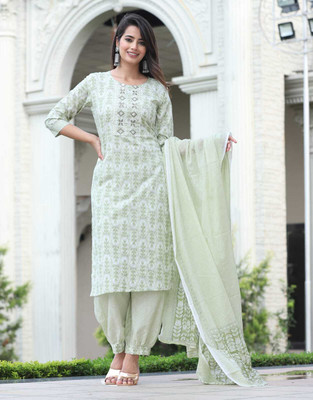 divyanjni Printed Kurta, Palazzo & Dupatta Set