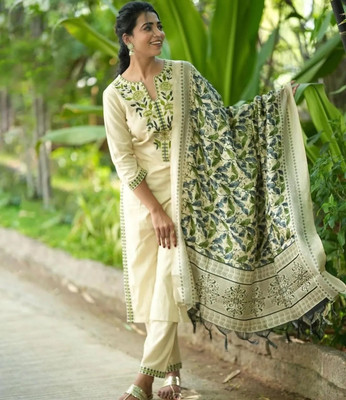 PRAVIK Self Design Kurta, Trouser/Pant & Dupatta Set