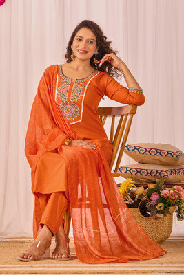 NIRYA FASHION Embroidered Kurta, Trouser/Pant & Dupatta Set