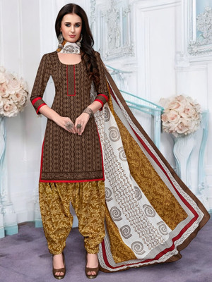 Jevi Prints Self Design, Printed Kurta, Patiala & Dupatta Set