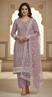 ADC Embroidered Kurta, Salwar & Dupatta Set