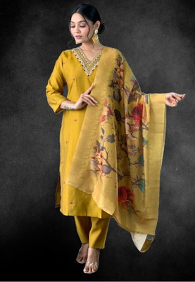 TARTAM Embroidered Kurta, Trouser/Pant & Dupatta Set