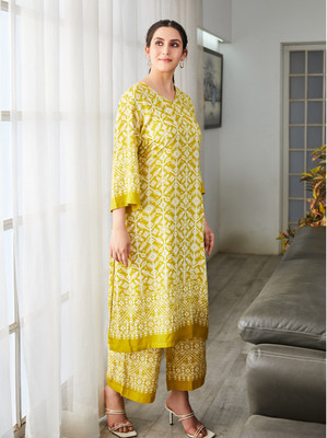BIBA Printed Kurta, Trouser/Pant & Dupatta Set