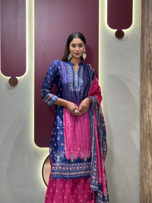 K Y W Embroidered Kurta, Trouser/Pant & Dupatta Set