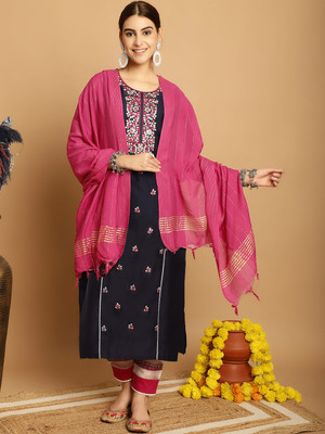TULSATTVA Embroidered Kurta, Trouser/Pant & Dupatta Set