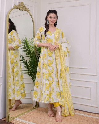 Dholiwal Fashion Printed Anarkali Kurta, Bottom & Dupatta Set