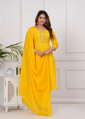 GUNAKSHI CREATIONS Floral Print Kurta, Trouser/Pant & Dupatta Set