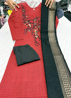AL RAZAB Embroidered Kurta, Trouser/Pant & Dupatta Set