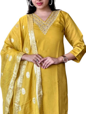 Mahi Fashion Embroidered Kurta, Trouser/Pant & Dupatta Set