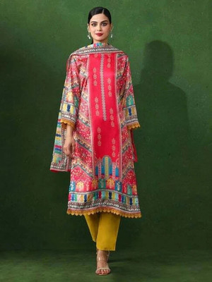 BLOOMORAA FASHION Printed Kurta, Churidar & Dupatta Set