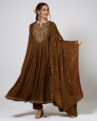 Tylissa Embroidered Anarkali Kurta, Bottom & Dupatta Set