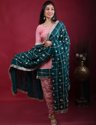 Pavora Embellished, Embroidered Kurta, Salwar & Dupatta Set