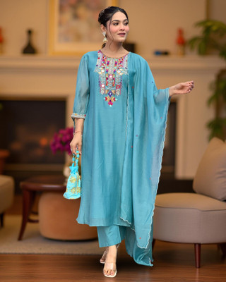 Tylissa Self Design Kurta, Trouser/Pant & Dupatta Set