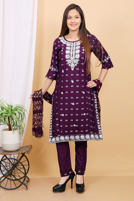 abulkalam Embroidered Kurta, Trouser/Pant & Dupatta Set