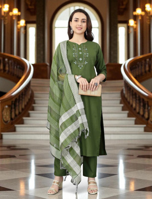 SoftTouch Solid Kurta, Trouser/Pant & Dupatta Set