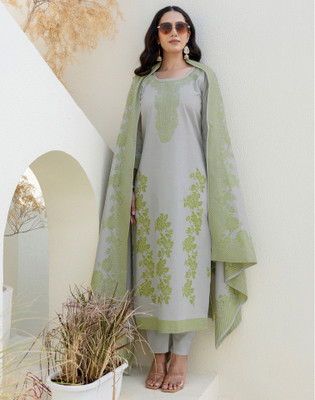 Skylee Printed, Woven Kurta, Trouser/Pant & Dupatta Set