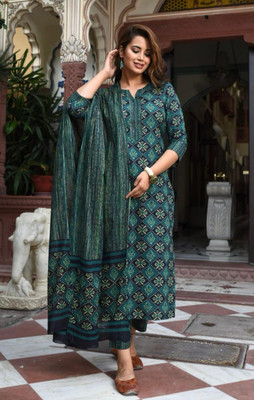 jp enterprise Printed Kurta, Salwar & Dupatta Set