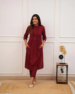 PRAVIK Self Design Kurta, Trouser/Pant & Dupatta Set
