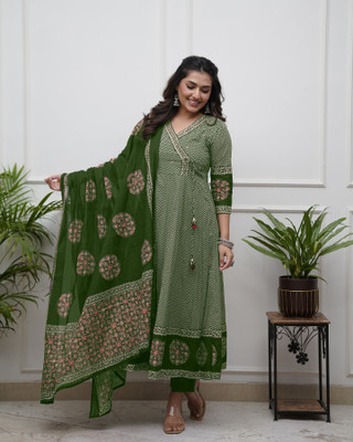 Teegital Embroidered Kurta, Trouser/Pant & Dupatta Set