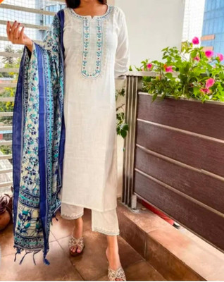 QUNEY Women Kurti Pant Dupatta Set