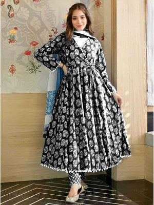 GUNDI Printed Kurta, Palazzo & Dupatta Set