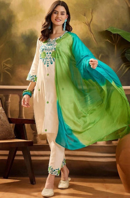 iHIYAzz ENTERPRISE Embroidered Kurta, Trouser/Pant & Dupatta Set