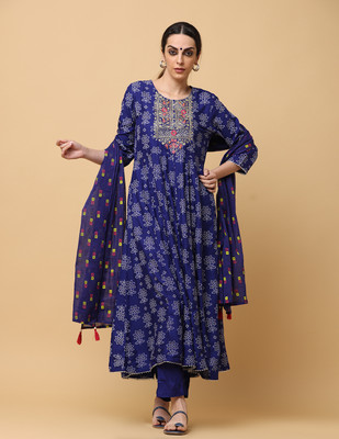 Angkor Embroidered Kurta, Trouser/Pant & Dupatta Set