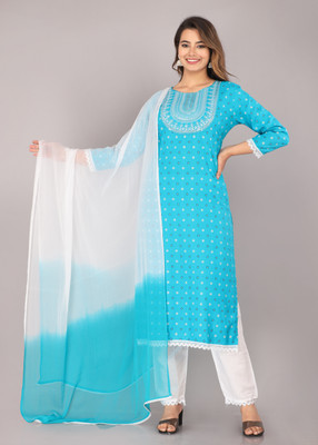 tushar handicrafts Embroidered Kurta, Dhoti Pant & Dupatta Set
