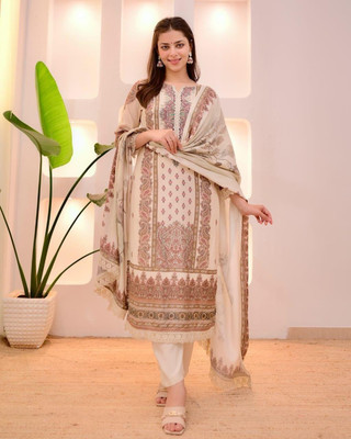 SoshrepCreation Self Design Kurta, Trouser/Pant & Dupatta Set