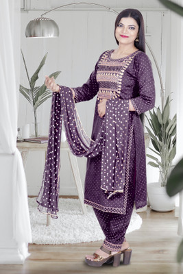 SABRANG MIX & MATCH Embroidered, Printed Kurta, Trouser/Pant & Dupatta Set