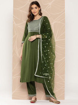 Nayo Embroidered Kurta, Trouser/Pant & Dupatta Set